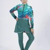 8-16 Years 3PCS/Set Girl Swimwear Burkini Swim Suits UV Protective Long Sleeve Children Swimsuits Sport