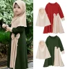 2Pcs Kids Ramadan Prayer Set | Islamic Abaya Dress & Hijab for Girls | Arab Style Kaftan Gown with Headscarf