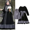 Muslim 2-Piece Ramadan Set for Children – Modest Plain Robe and Hijab Prayer Dress for Girls