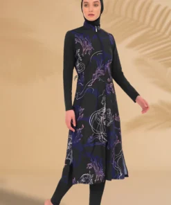 3PCS Muslim Modest Burkini Set with Hijab & Long Sleeve Swimsuit