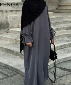 Alternative view of Ramadan 2025 Elegant Dubai Plain Abaya: Modest Islamic Solid Robe for Women