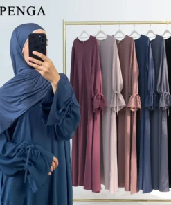 Ramadan 2025 Elegant Dubai Plain Abaya: Modest Islamic Solid Robe for Women