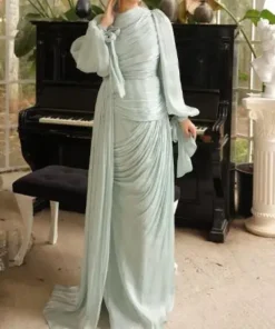 Alternative view of Embrace Ethereal Elegance in the Sparkling Flowing Sand Dress